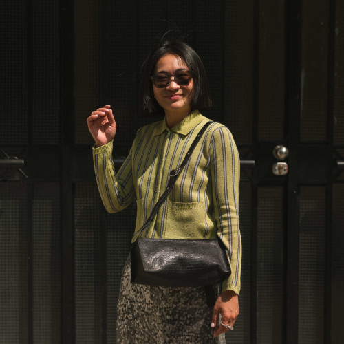 Monique torebka M, czarny wzór jaszczurki | Balagan Studio