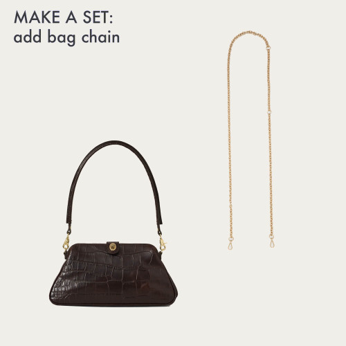Rofe Vintage Bag M, brown croco | Balagan Studio
