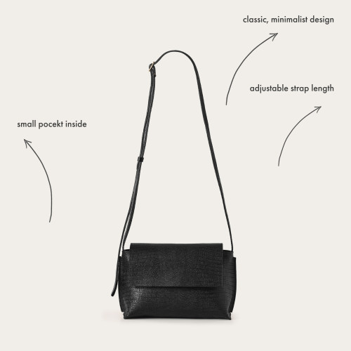 Ashley Bag S, black lizard | Balagan Studio