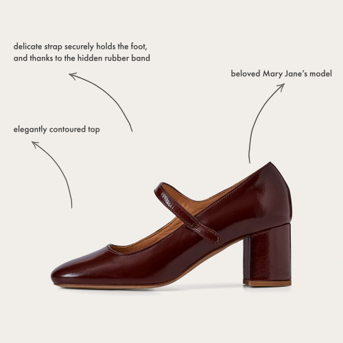 Dora High Heels, burgundy gloss | Balagan Studio