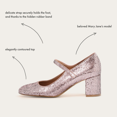Dora High Heels, pink glitter | Balagan Studio