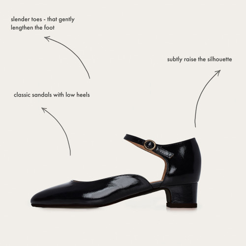 Forte czółenka, czarny połysk | Balagan Studio