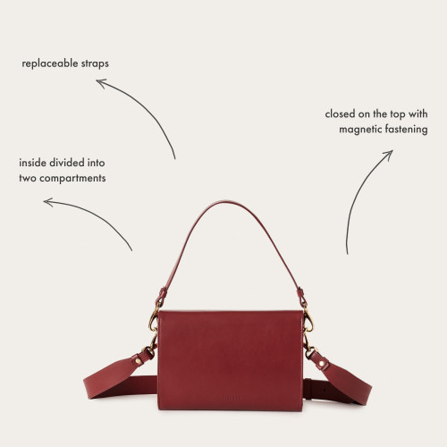 Gala torebka M, bordowy | Balagan Studio