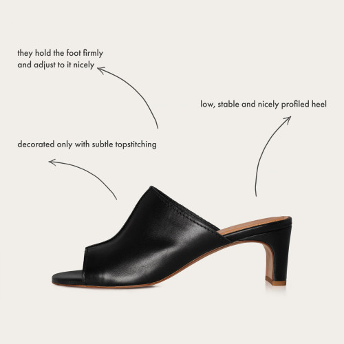 Ginaa klapki, czarny | Balagan Studio