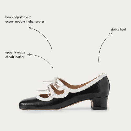 Greta Heels, black & white gloss | Balagan Studio