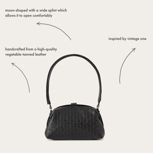 Hug Bag M, matte black braid | Balagan Studio