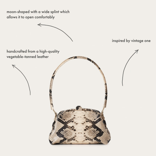 Hug Bag M, off white python pattern | Balagan Studio