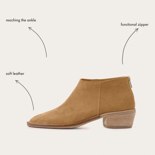 Lea botki, piaskowy welur OUTLET | Balagan Studio