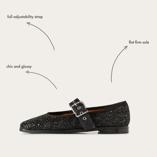 Louisine Ballerina, black glitter | Balagan Studio