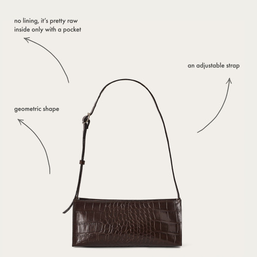 Monique Bag M, brown croco | Balagan Studio