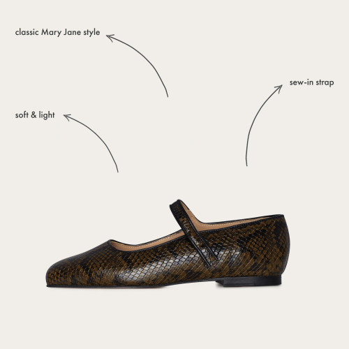 Pass Ballerina, olive python pattern | Balagan Studio