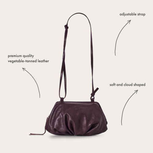 Plis torebka M, burgund | Balagan Studio