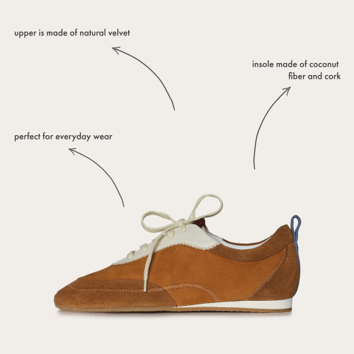 Ritza sneakersy, rudy welur | Balagan Studio
