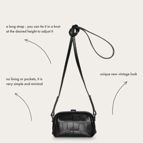 Rofe Bag S, black croco | Balagan Studio