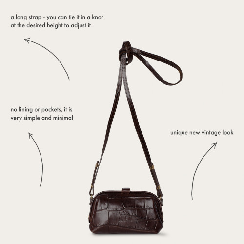Rofe Bag S, brown croco | Balagan Studio