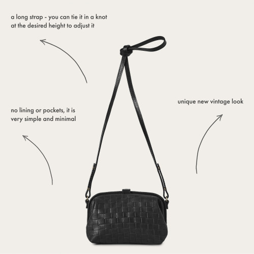 Rofe Bag S, matte black braid OUTLET | Balagan Studio
