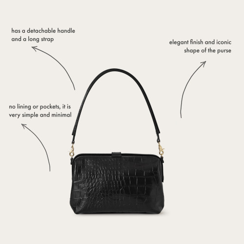 Rofe Bag L, black croco | Balagan Studio