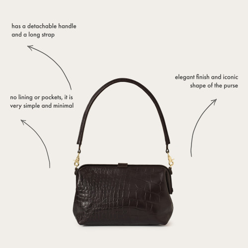 Rofe Bag L, brown croco OUTLET | Balagan Studio
