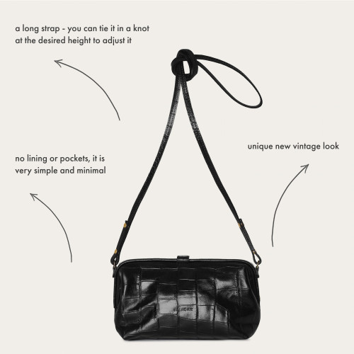 Rofe Bag M, black croco OUTLET | Balagan Studio