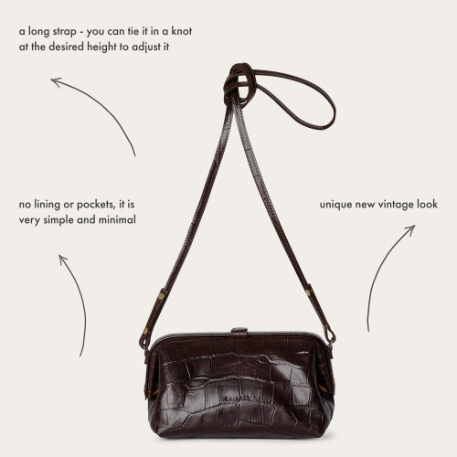 Rofe Bag M, brown croco OUTLET | Balagan Studio