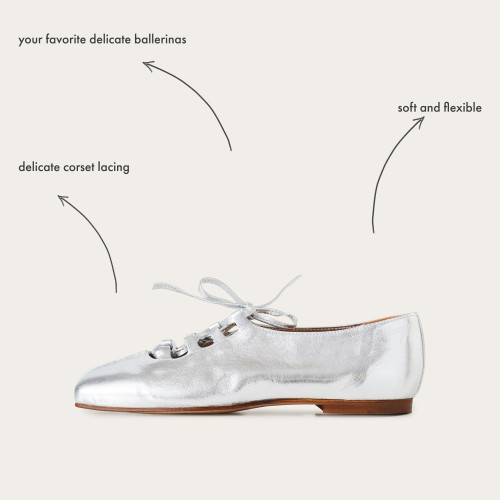 Roma baleriny, srebrny | Balagan Studio