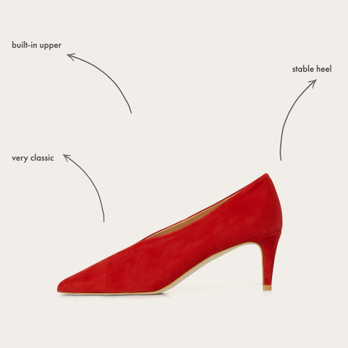 Schpitz czółenka, czerwony zamsz OUTLET | Balagan Studio