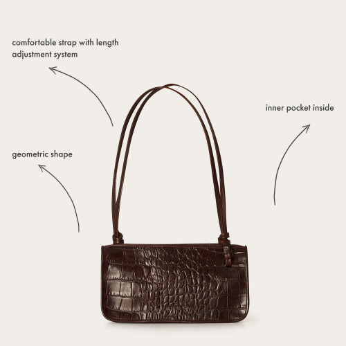 Suzanne Bag S, brown croco | Balagan Studio