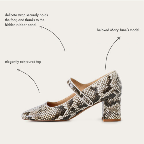 Dora High Heels, off white python pattern | Balagan Studio