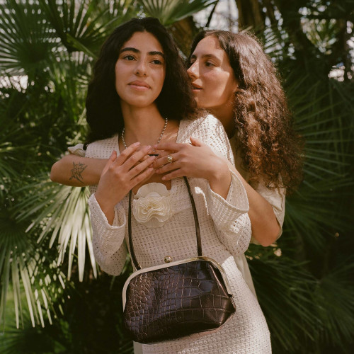 Sicily Bag M, brown croco | Balagan Studio