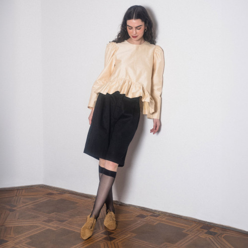 Step Flats, caramel velvet | Balagan Studio