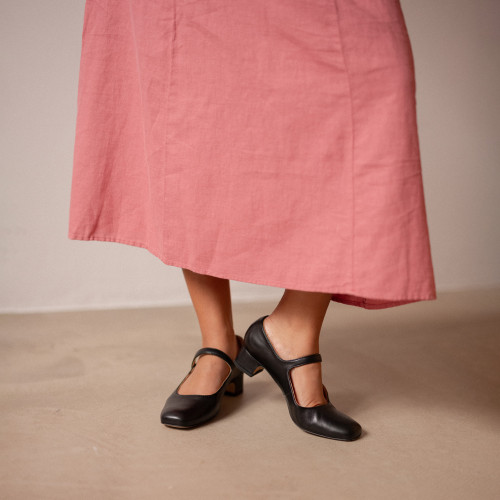 Dora czółenka na niskim obcasie, czarny | Balagan Studio