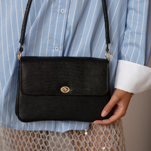 Hali Bag S, black lizard | Balagan Studio