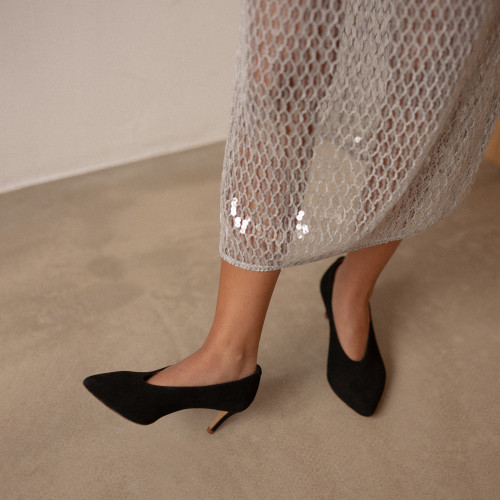 Schpitz Heels, black suede | Balagan Studio