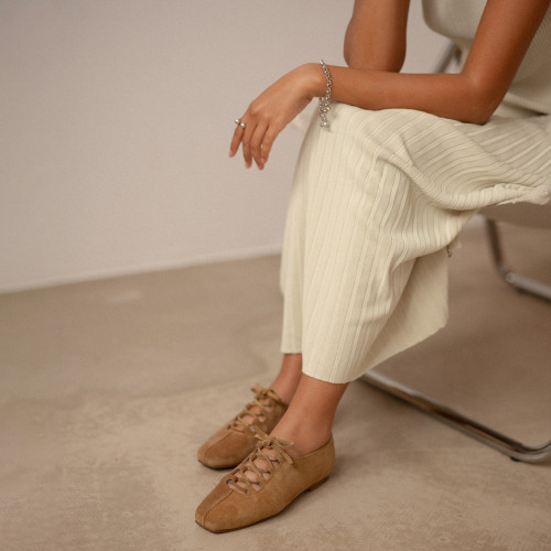 Roma Ballerina, caramel suede | Balagan Studio