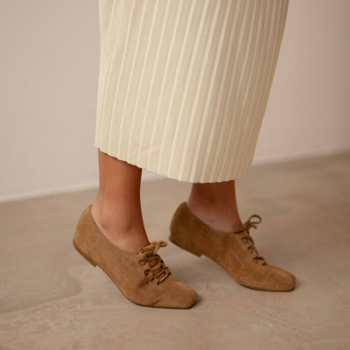 Roma Ballerina, caramel suede | Balagan Studio