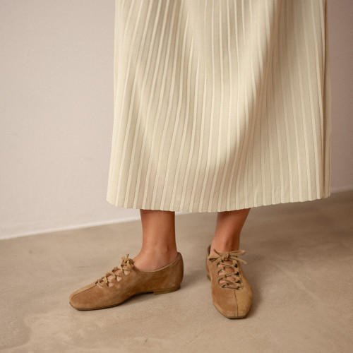 Roma Ballerina, caramel suede | Balagan Studio