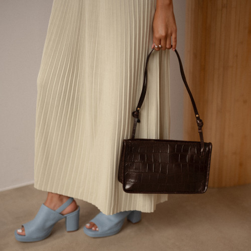 Suzanne Bag M, brown croco | Balagan Studio