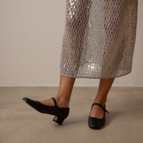 Dora czółenka na niskim obcasie, czarny | Balagan Studio