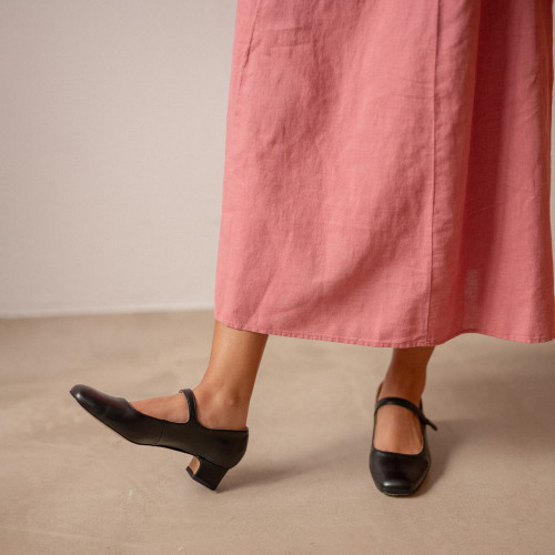 Dora czółenka na niskim obcasie, czarny | Balagan Studio