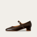 Dora Low Heels, glossy brown