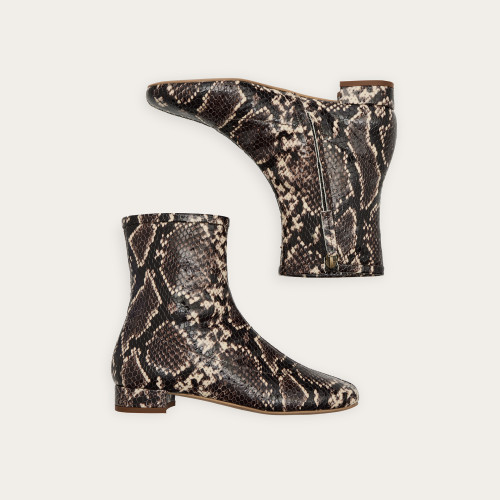Gia Boots, brown python pattern | Balagan Studio