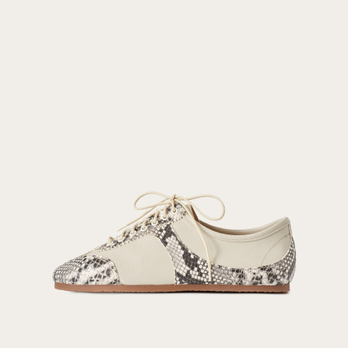 Milano sneakersy, złamana biel wzór pytona | Balagan Studio