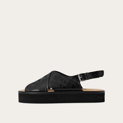 Sheikh Sandals, black croco | Balagan Studio