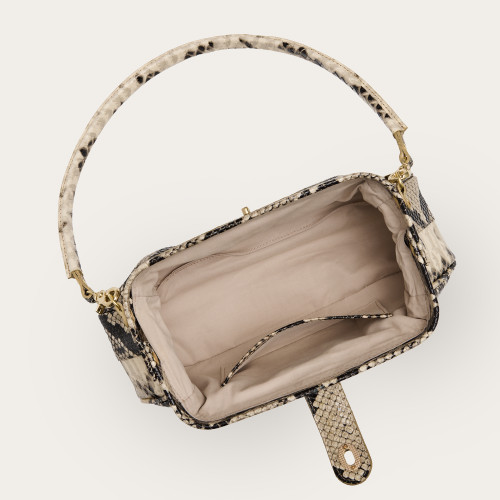 Rofe Vintage Bag M, off white python pattern | Balagan Studio
