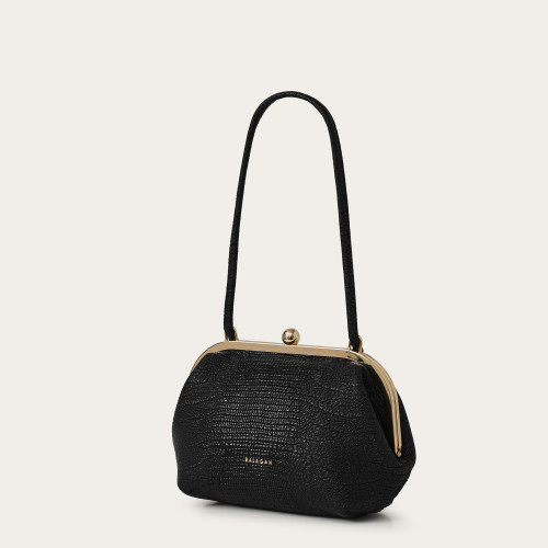 Sicily Bag M, black lizard | Balagan Studio