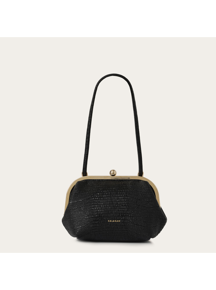 Sicily Bag M, black lizard | Balagan Studio