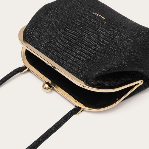 Sicily Bag M, black lizard | Balagan Studio