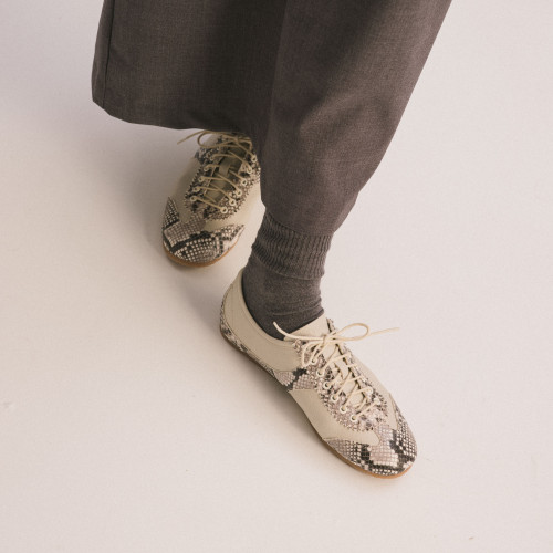 Milano sneakersy, złamana biel wzór pytona | Balagan Studio