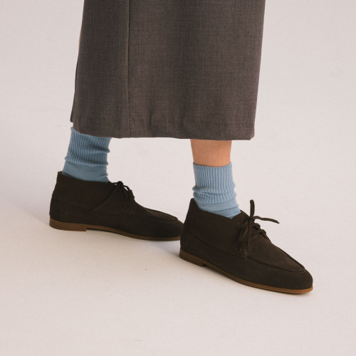 Tessa Flats, dark chocolate velvet | Balagan Studio