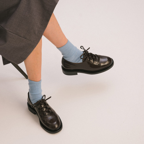 Niki Flats, glossy brown| Balagan Studio